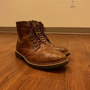 Mens Leather Wingtip Boots Size 12